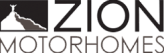 Zion Motorhomes logo showcasing a sleek and contemporary design, representing the spirit of exploration in RV travel.